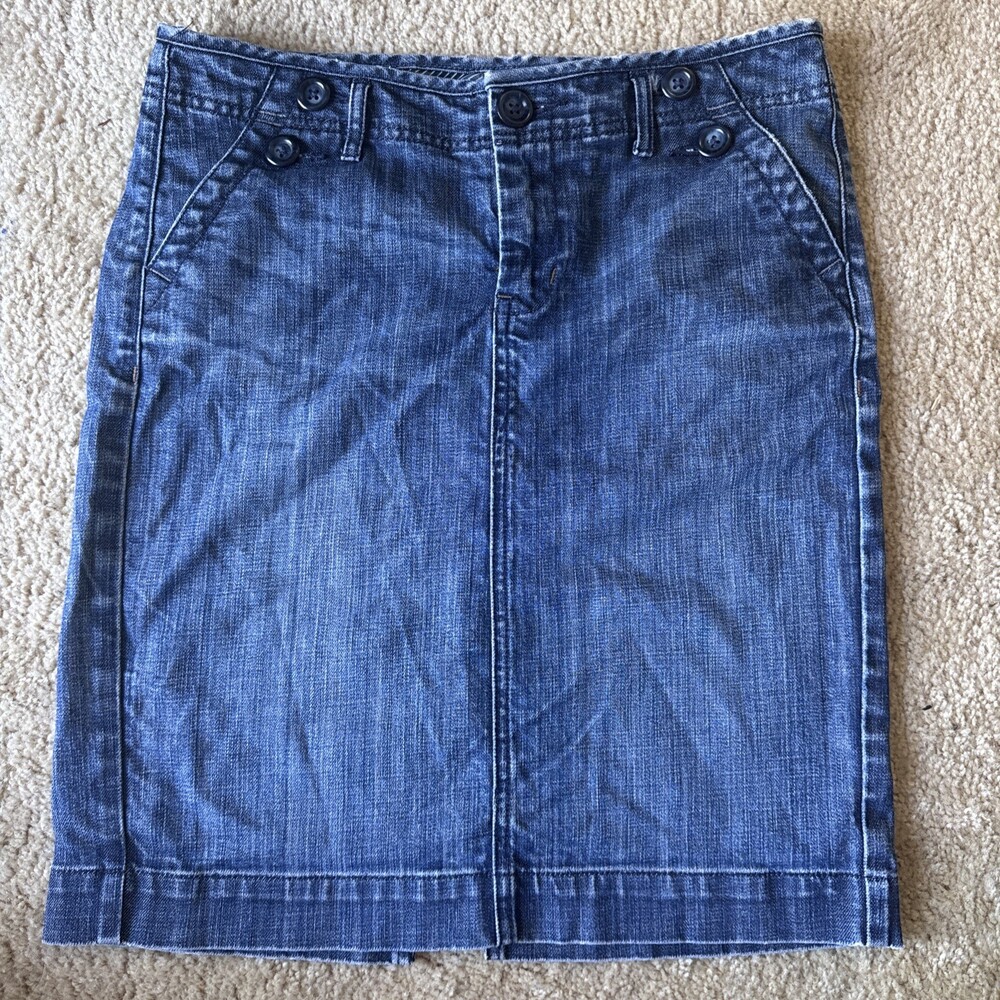 Gap 1969 Y2K Limited Edition Sz 6  Pencil Denim Skirt Womens 4pocket Dark Wash